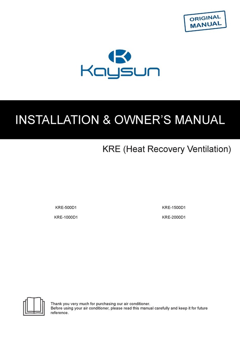 Kaysun KRE-500D1 Installation & owner's manual