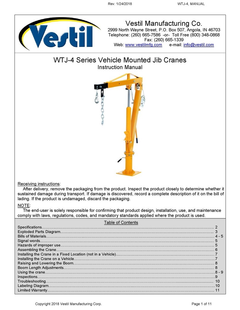 Vestil WTJ-4 Series instruction manual