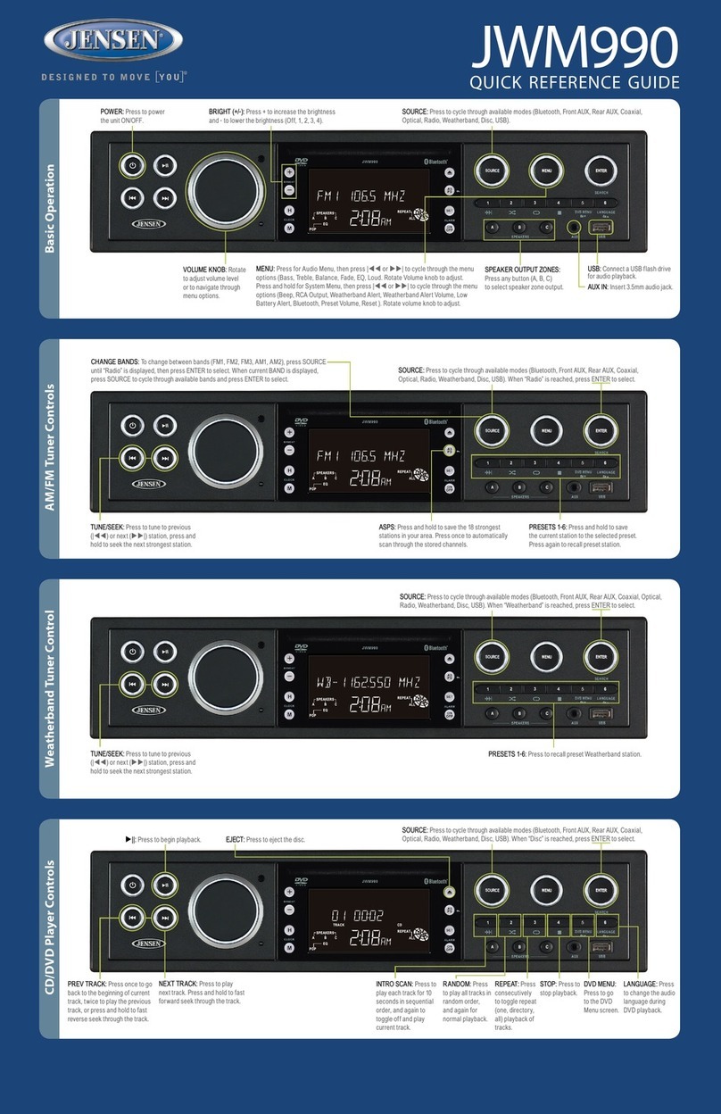 Jensen JWM990 User manual