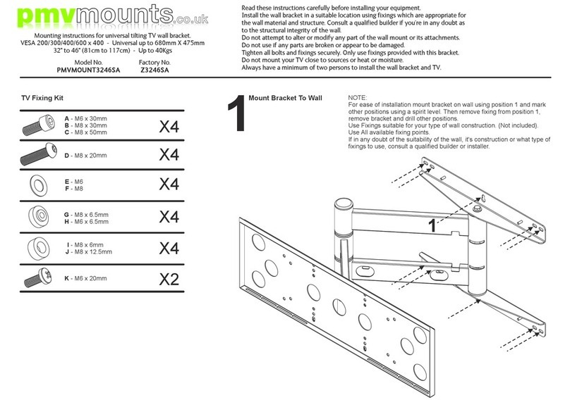 PMV Mounts PMVMOUNT3246SA Mounting instructions
