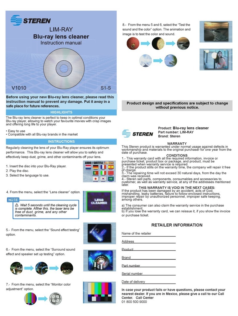 Steren LIM-RAY instruction manual