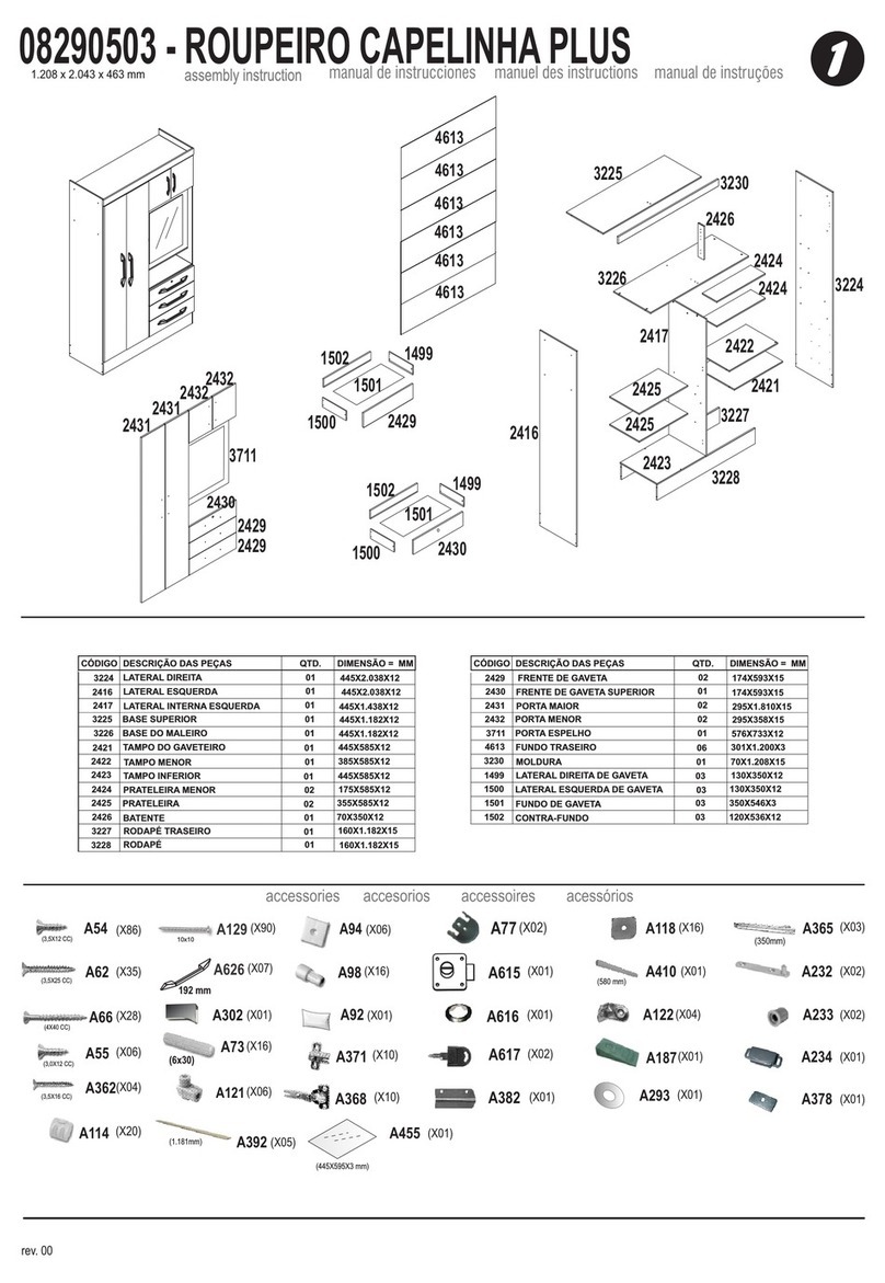 Zanzini ROUPEIRO CAPELINHA PLUS 08290503 Assembly instruction Zanzini ROUPEIRO CAPELINHA PLUS 08290503 Assembly instruction