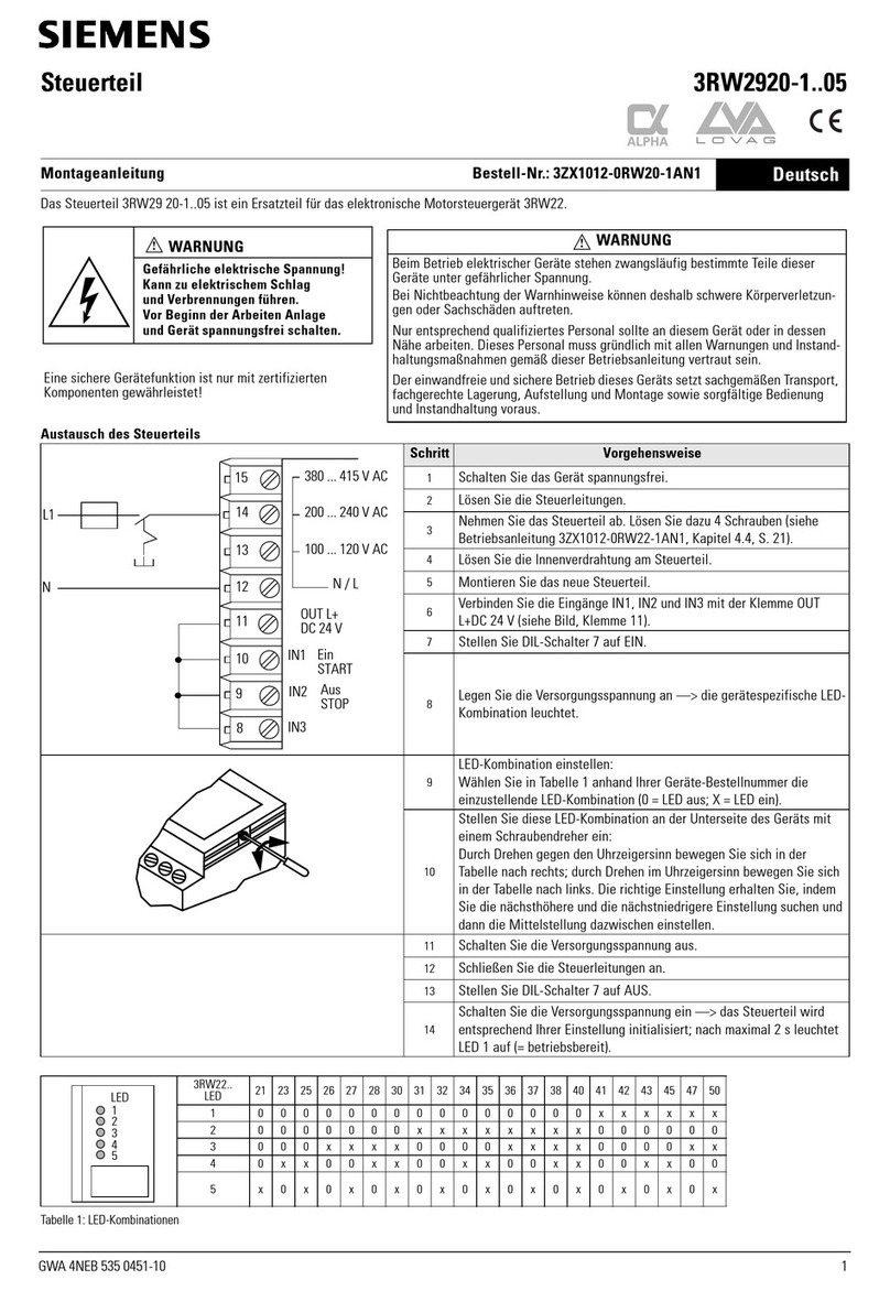 Siemens 3RW2920-1 05 Series User manual