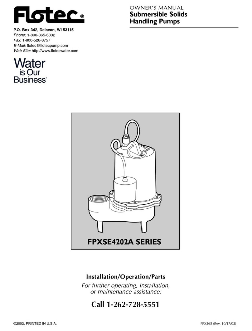 Flotec FPXSE4202A Series User manual