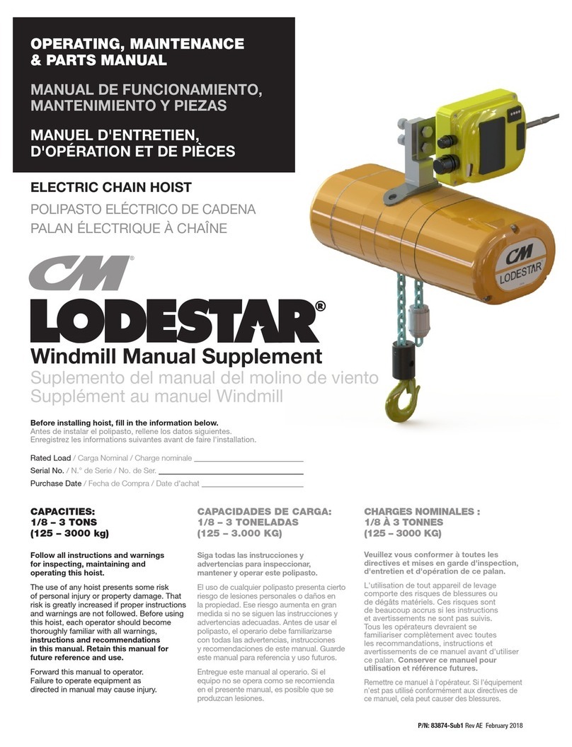 Columbus McKinnon CM LODESTAR Operating, Maintenance & Parts Manual