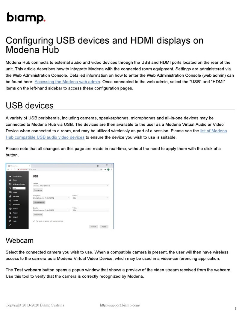 Biamp Modena Hub manual