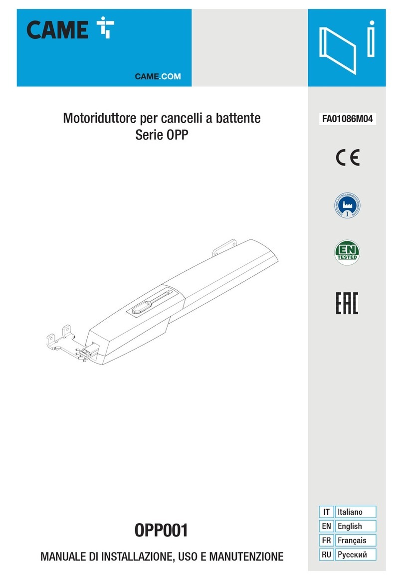 CAME OPP Series User manual CAME OPP Series User manual