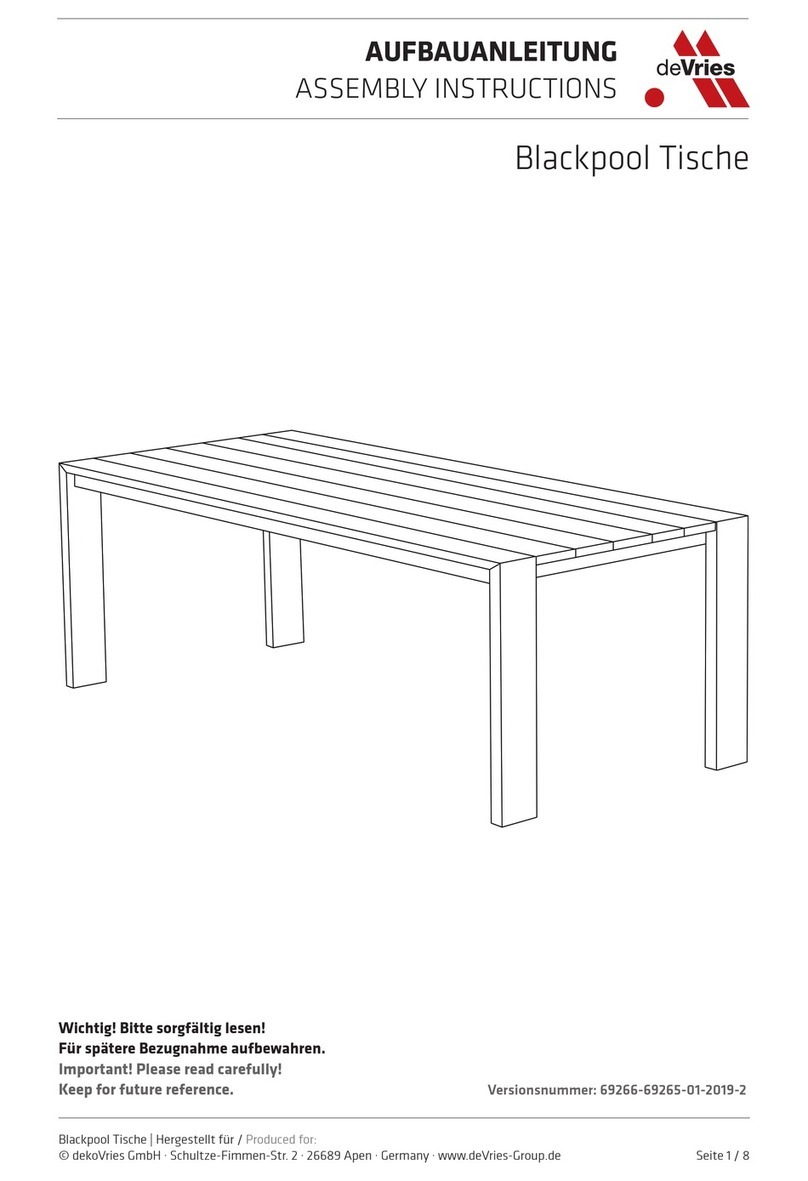 deVRIES TRENDY Blackpool 69266 Assembly instructions deVRIES TRENDY Blackpool 69266 Assembly instructions