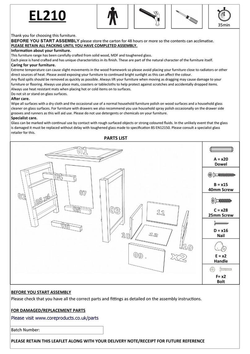 Core Products Elgin EL210 Assembly instructions