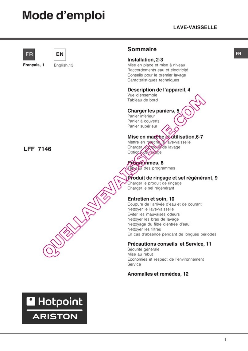 Hotpoint Ariston LFF 7146 operating instructions