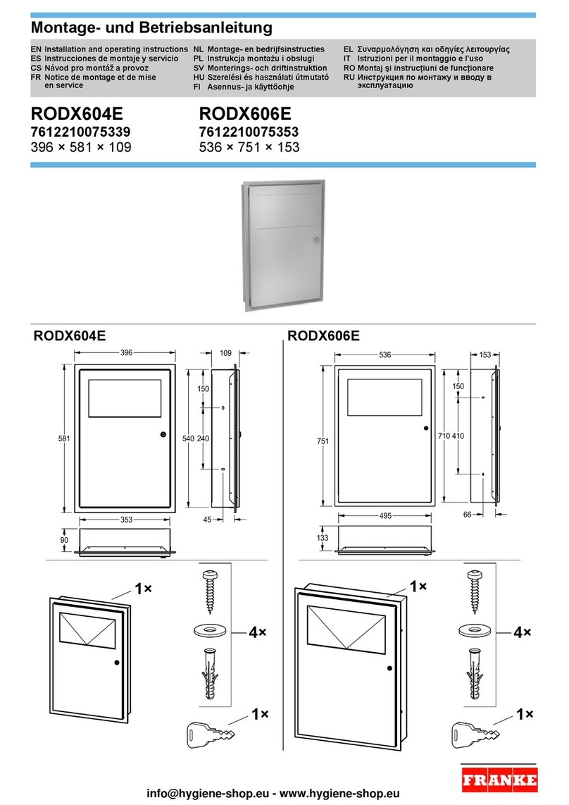 Franke RODX604E User manual