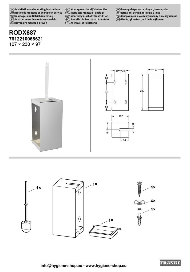 Franke RODX687 Installation and operating instructions Franke RODX687 Installation and operating instructions