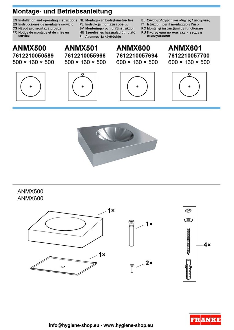 Franke ANIMA ANMX500 Installation and operating instructions