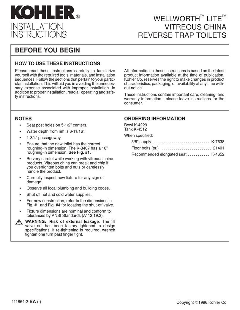 Kohler WELLWORTH LITE K-4229 User manual