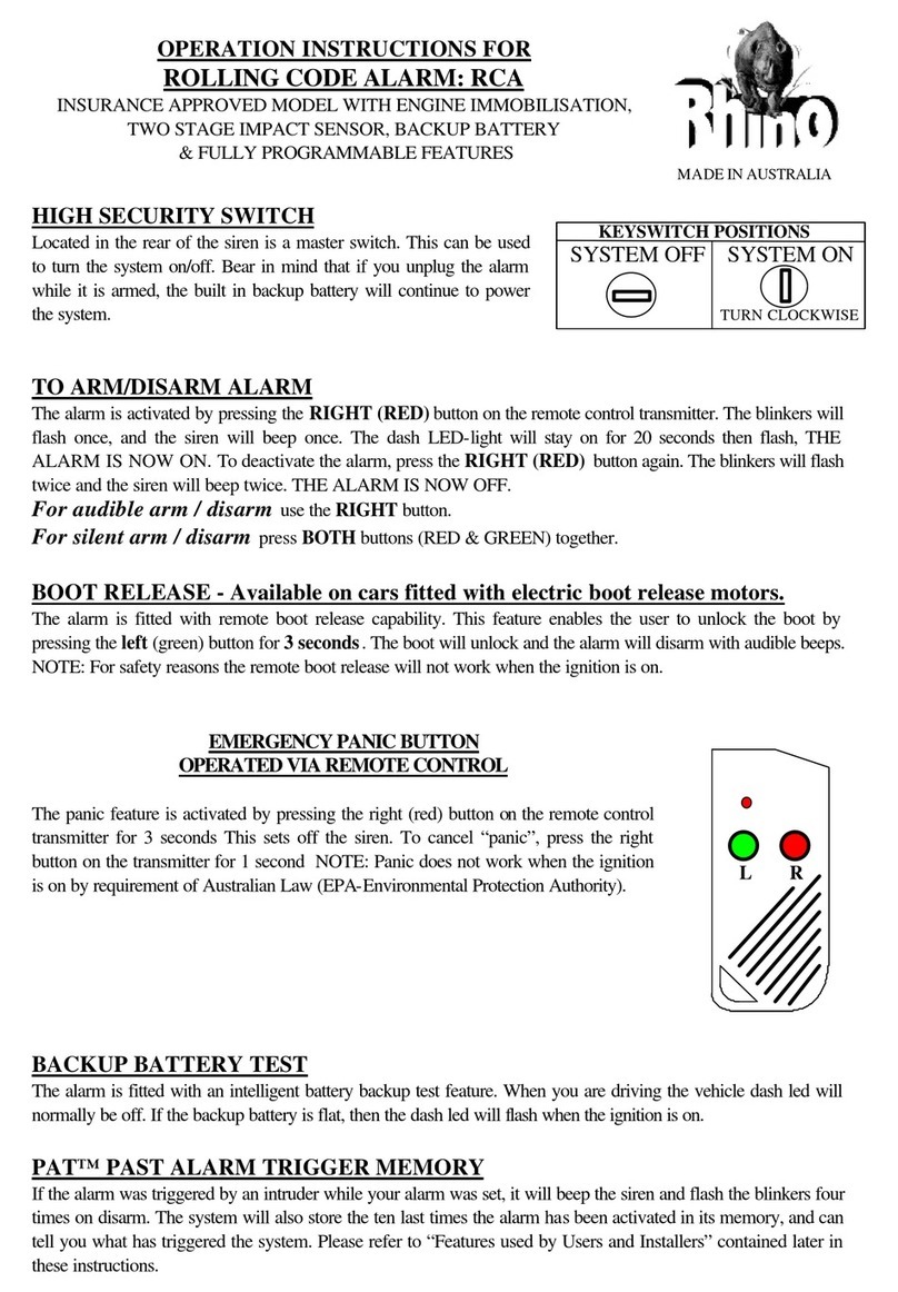 RHINO RCA Operation instructions