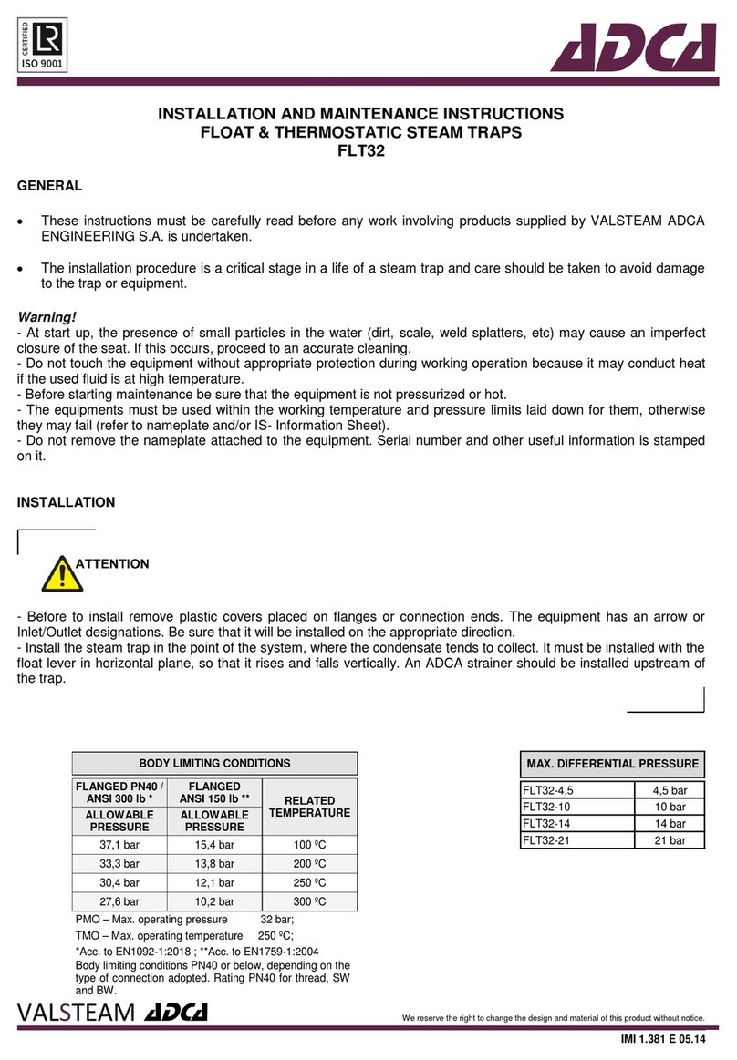 VALSTEAM ADCA FLT32 Installation and maintenance instructions VALSTEAM ADCA FLT32 Installation and maintenance instructions