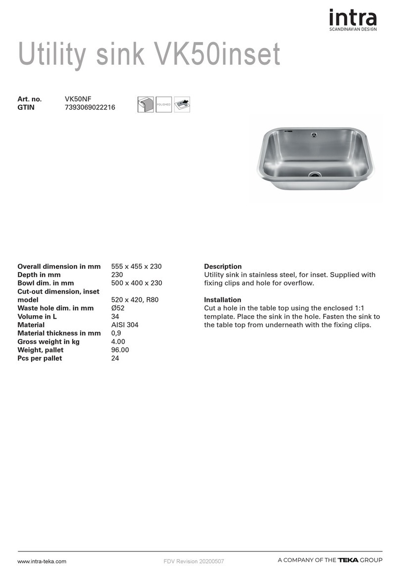 Teka Intra VK50inset quick start guide
