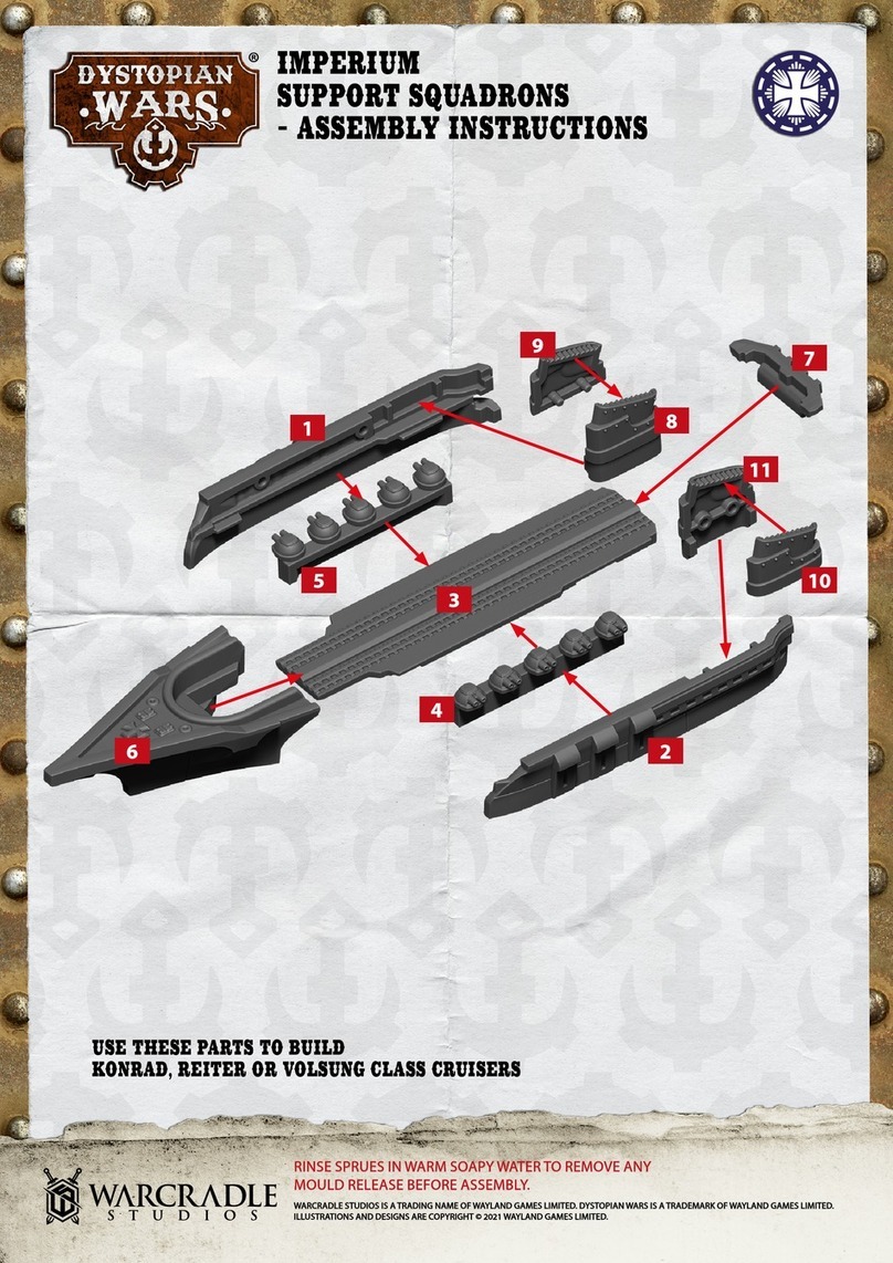 WARCRADLE STUDIOS DYSTOPIAN WARS IMPERIUM SUPPORT SQUADRONS Assembly instructions