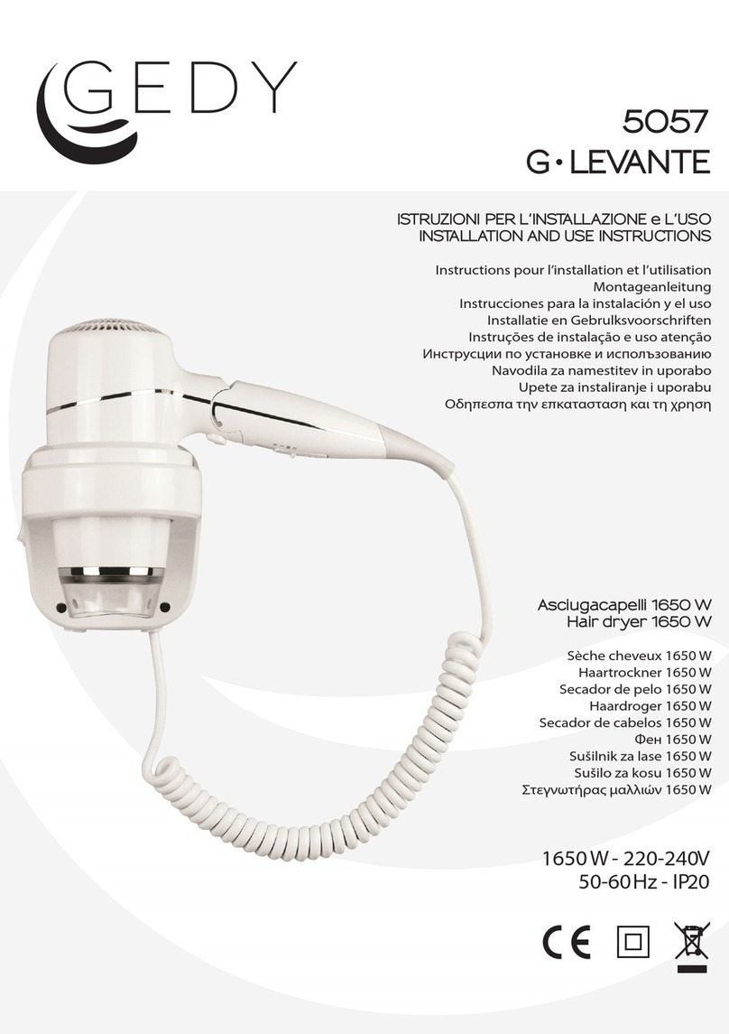 Gedy G-Levante Installation and use instructions