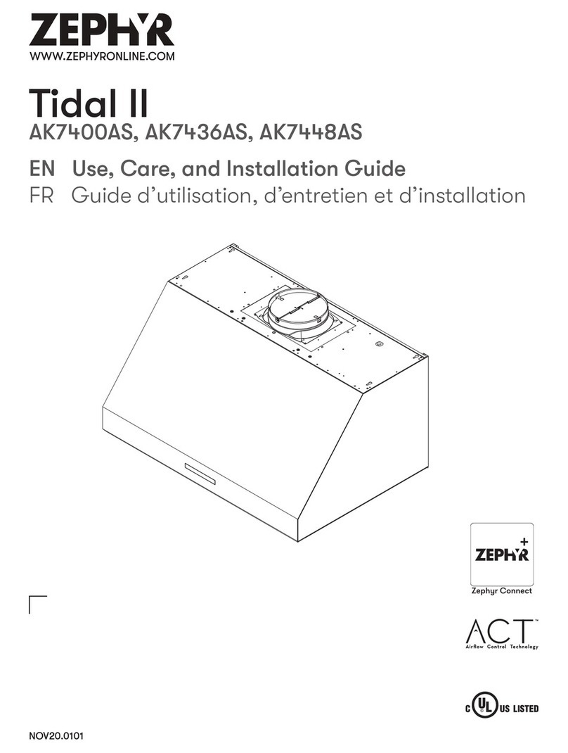 Zephyr Tidal II AK7400AS Use, care and installation guide
