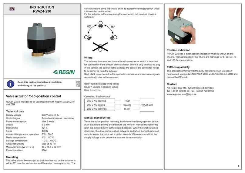 Regin RVAZ4-230 User manual