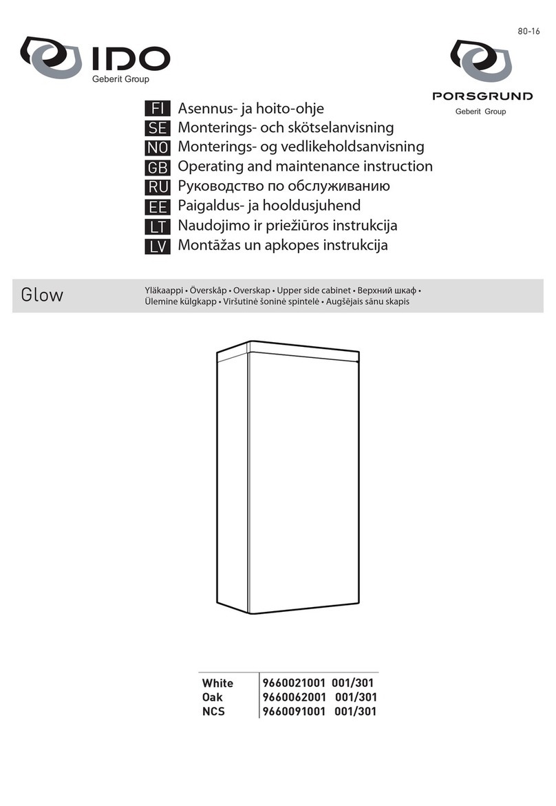 Geberit IDO Porsgrund Glow 9660021001 001/301 Operating and maintenance instruction