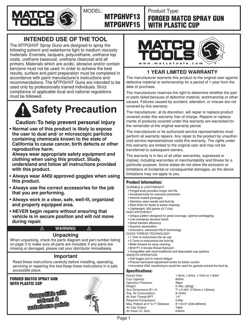Matco Tools MTPGHVF13 instruction manual