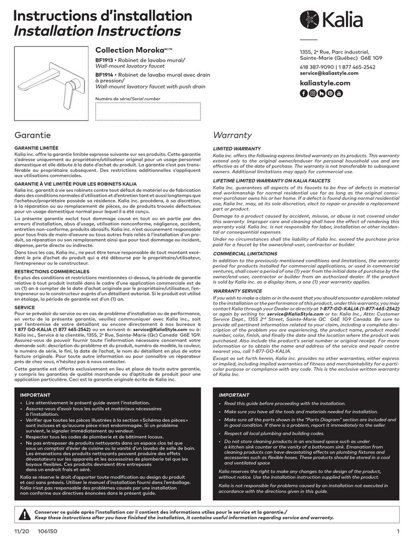 Kalia BF1913 User manual