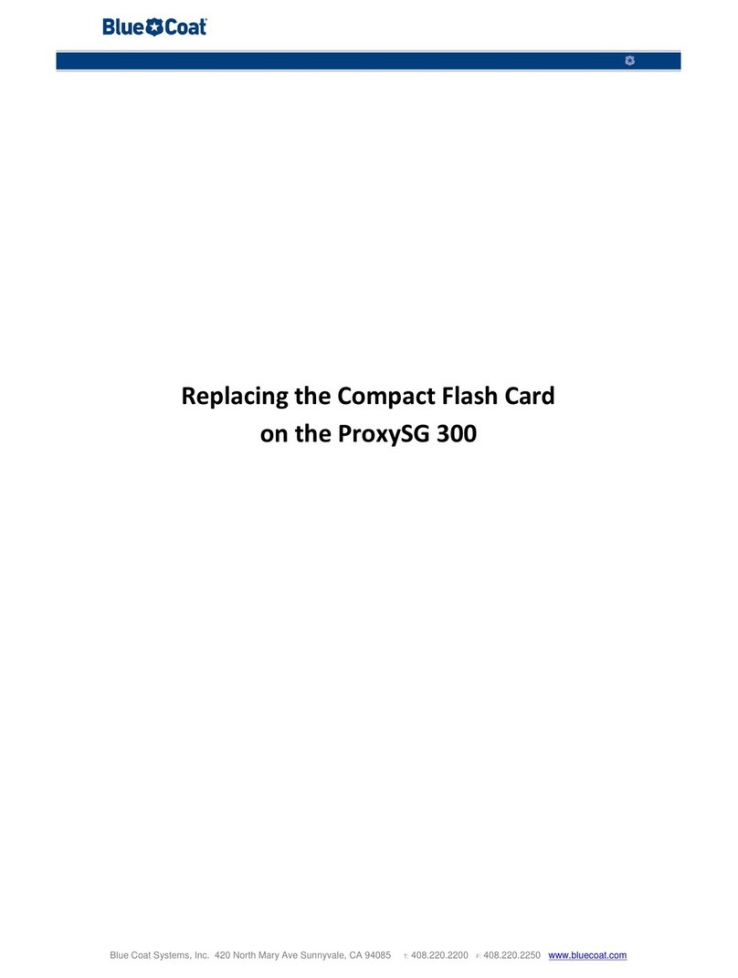 Blue Coat ProxySG 300 Series Replacing the Compact Flash Card Blue Coat ProxySG 300 Series Replacing the Compact Flash Card