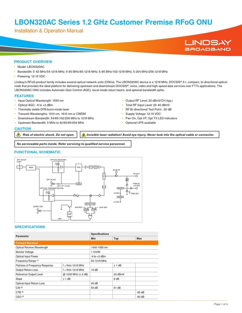 Lindsay Broadband LBON320AC Series Installation and operation manual