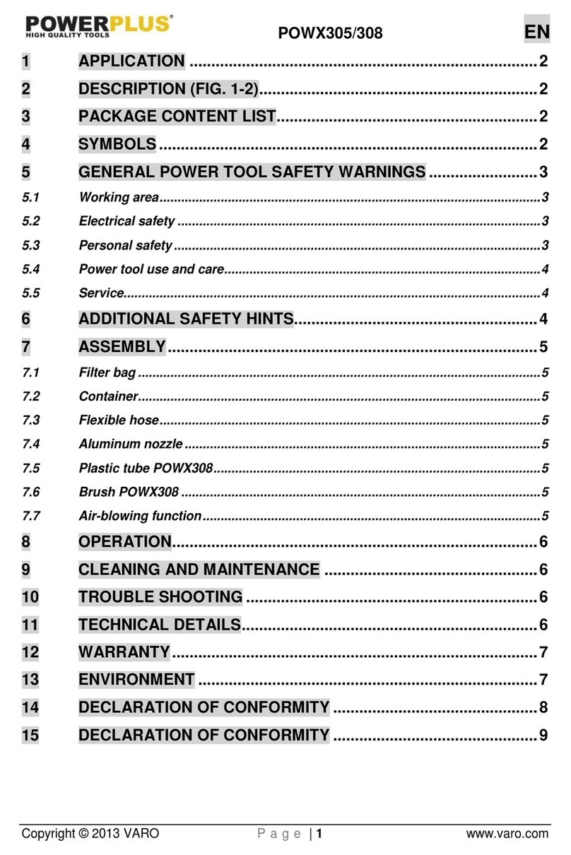 VARO POWERPLUS POWX305 manual