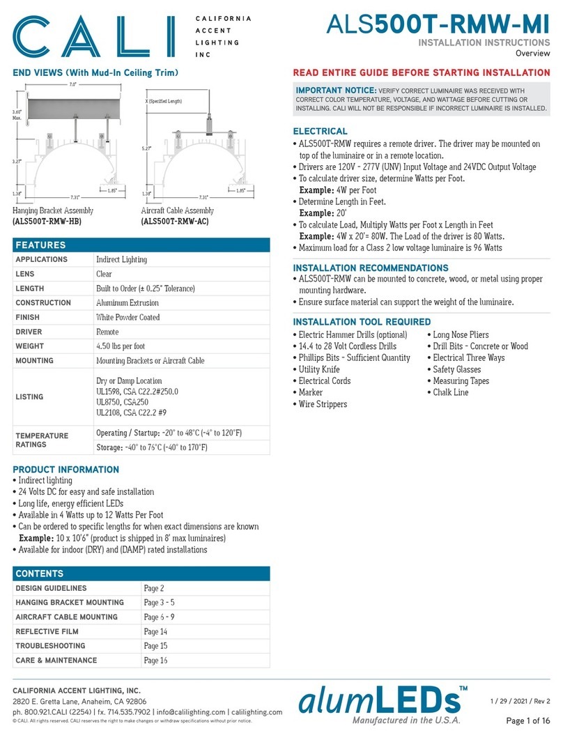 CALI alumLEDs ALS500T-RMW-MI User manual