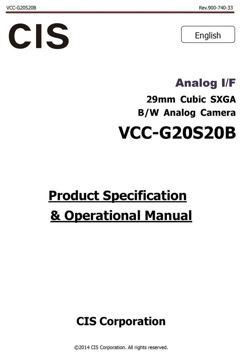 CIS VCC-G20S20B Product specification & operational manual