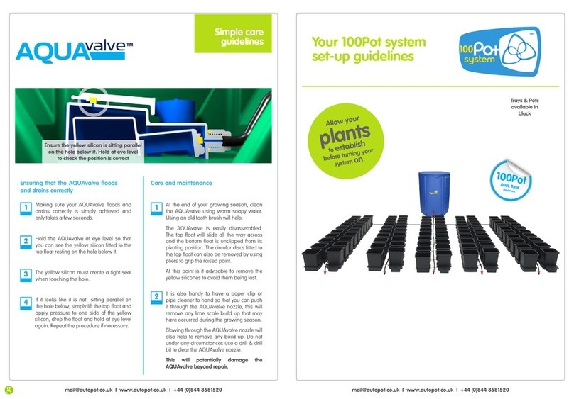 AQUAvalve 100Pot system Simple care guidelines