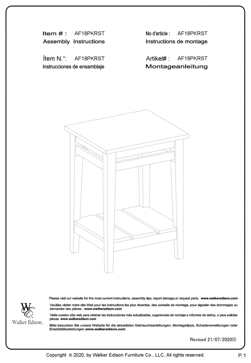 Walker Edison AF18PKRST User manual Walker Edison AF18PKRST User manual