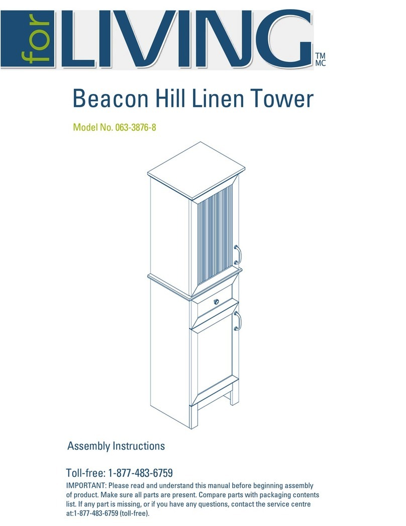 for Living Beacon Hill Linen Tower 063-3876-8 Assembly instructions