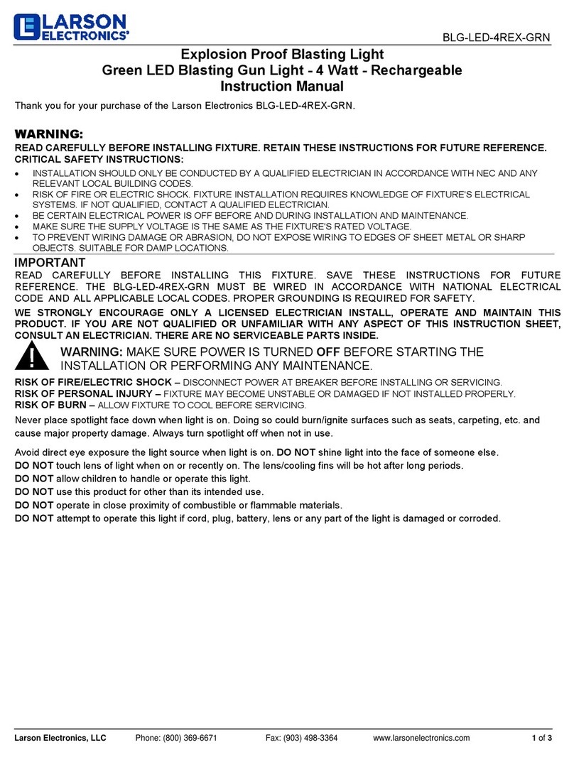 Larson Electronics BLG-LED-4REX-GRN instruction manual