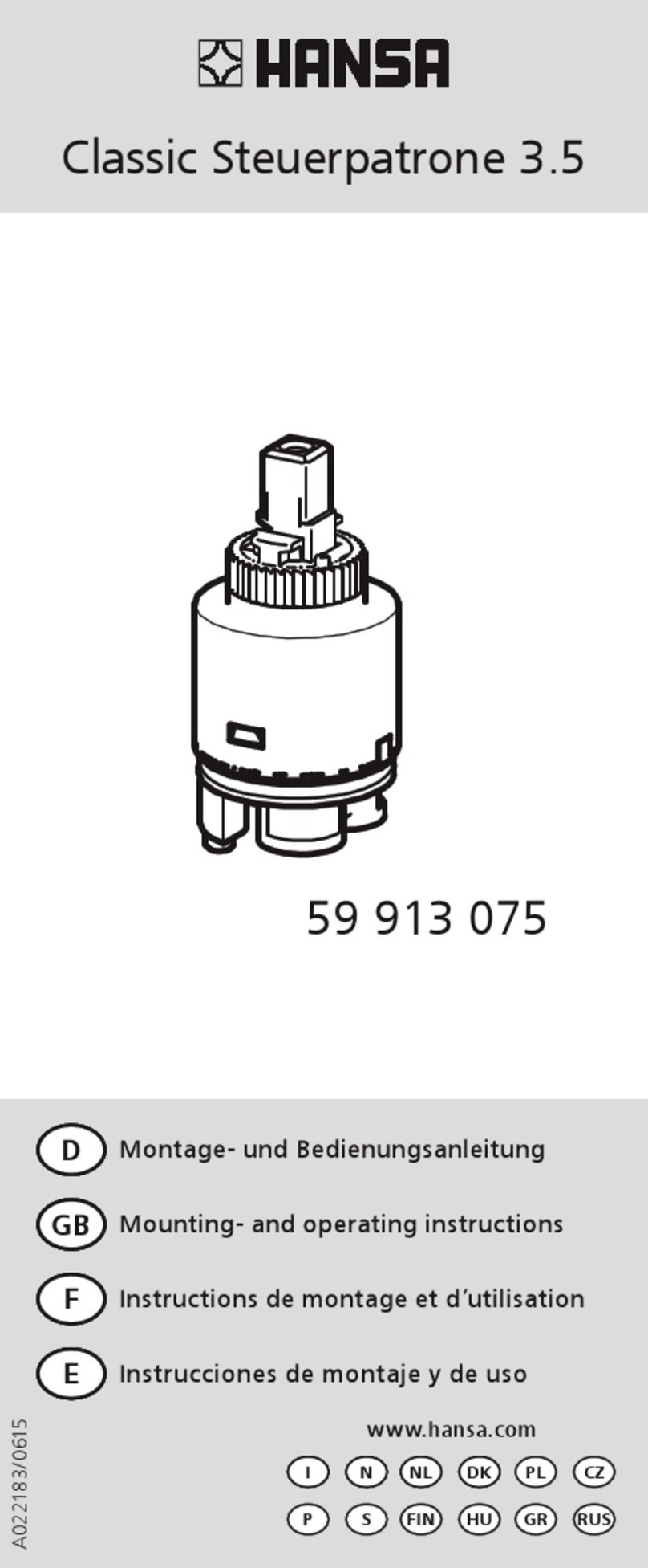Hansa Classic 59 913 075 Service manual