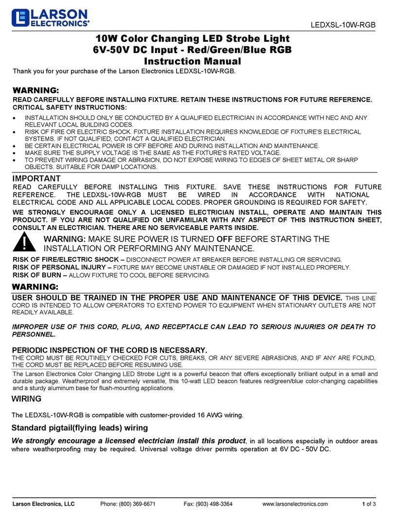 Larson Electronics LEDXSL-10W-RGB instruction manual
