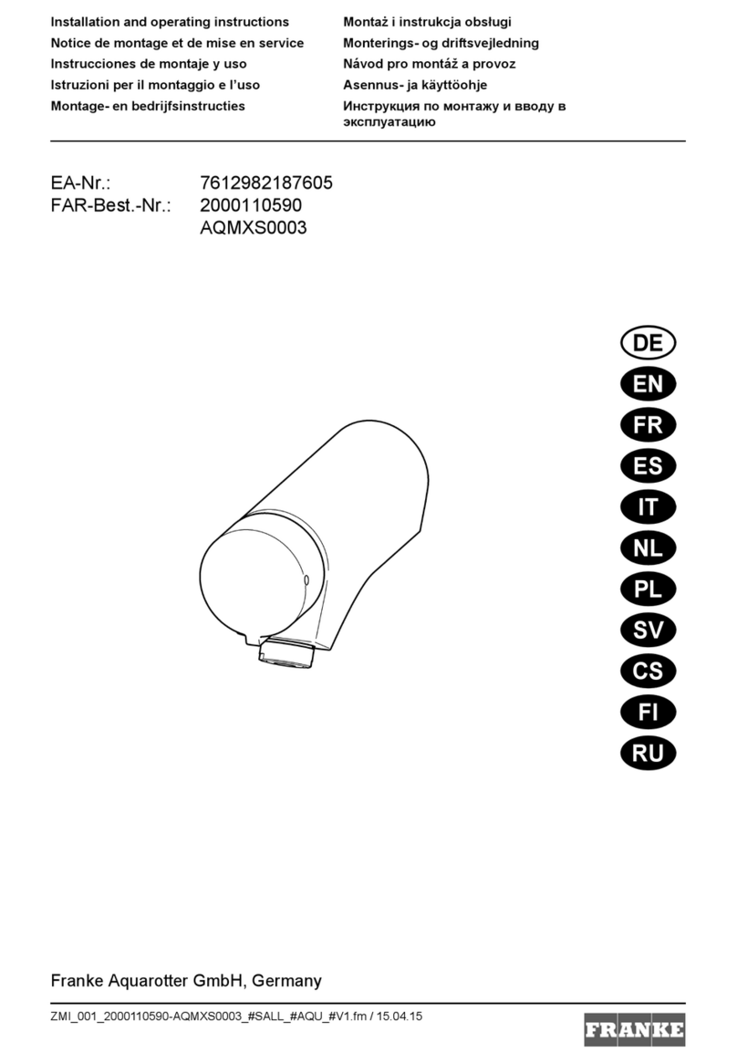 Franke AQMXS0003 User manual