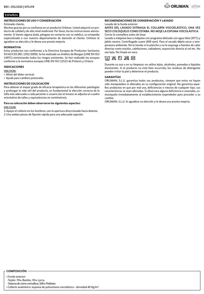 Orliman SITLIVE OSL3220 Manual