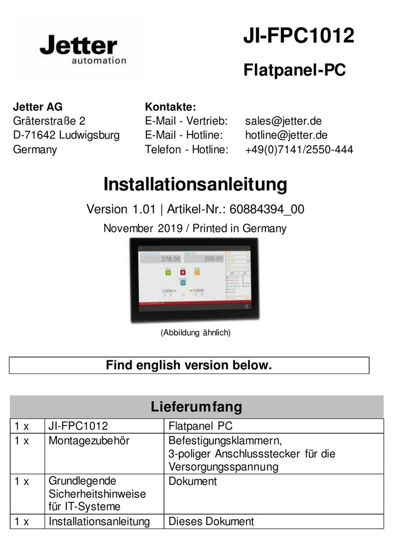Jetter JI-FPC1012 installation manual