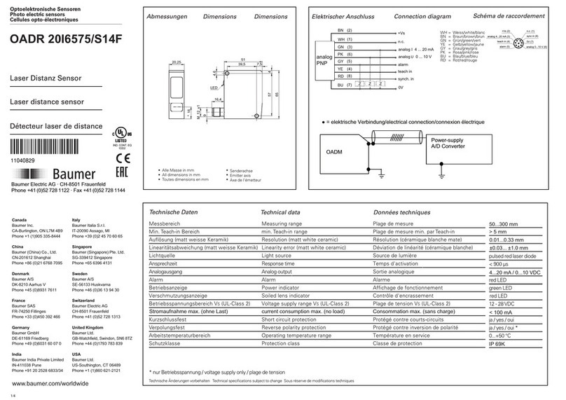 Baumer OADR 20I6575/S14F quick start guide