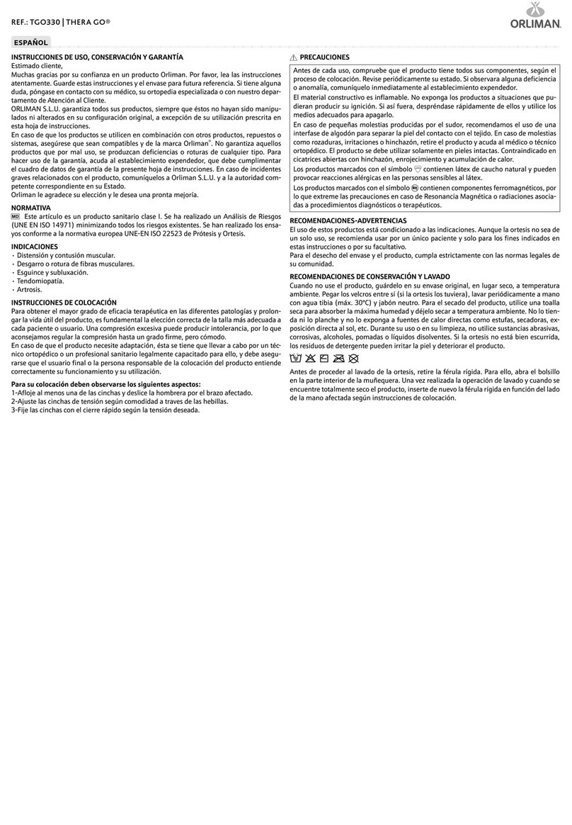 Orliman THERA GO TGO330 User manual