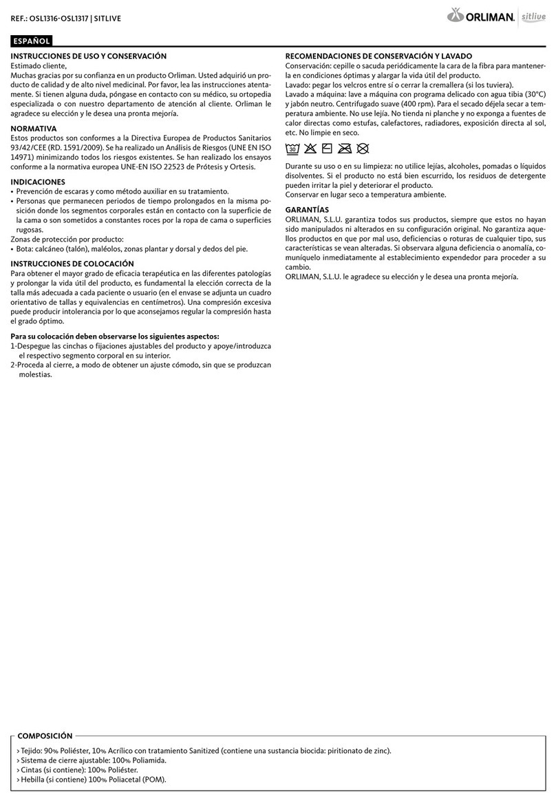 Orliman SITLIVE OSL1316 Manual
