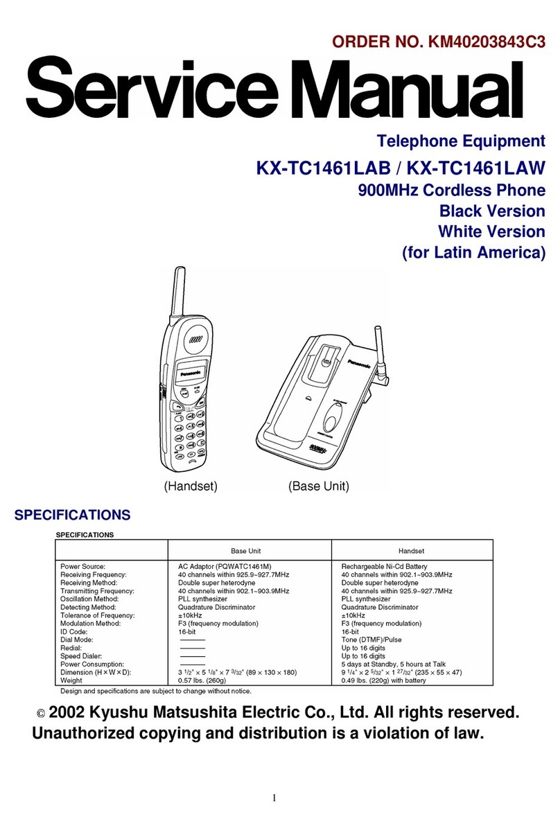 Matsushita Electric KX-TC1461LAB Service manual