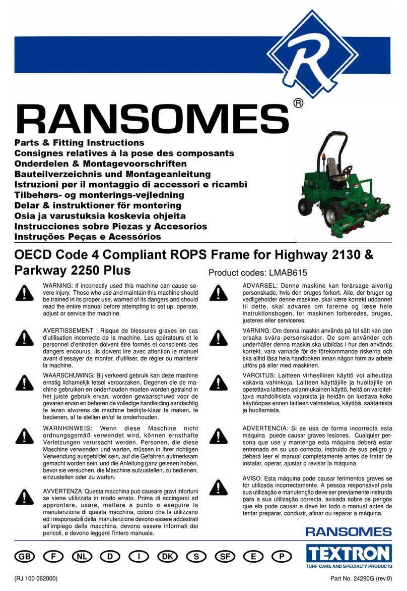 Textron RANSOMES Highway 2130 User manual