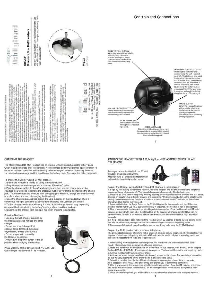Mobility Sound BTH-900 User manual