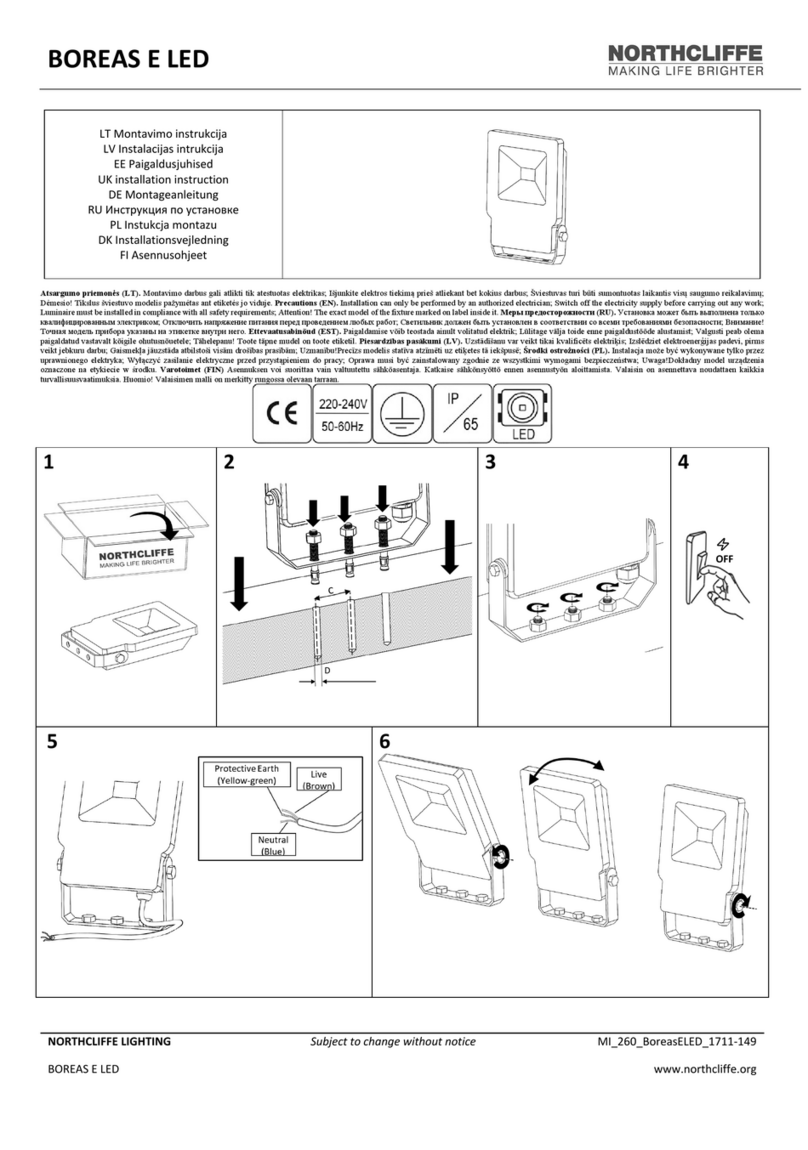 NORTHCLIFFE BOREAS E LED Installation instruction NORTHCLIFFE BOREAS E LED Installation instruction