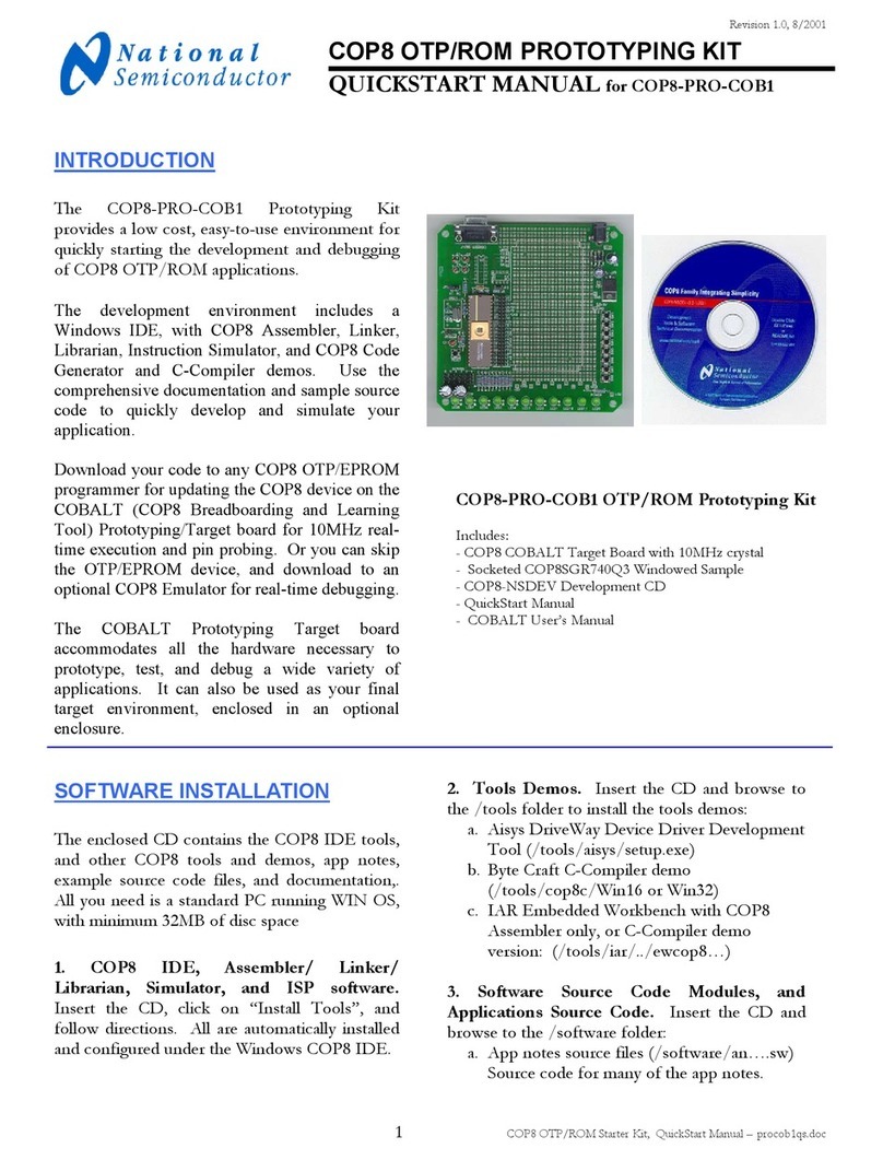 National Semiconductor COP8-PRO-COB1 Quick start manual